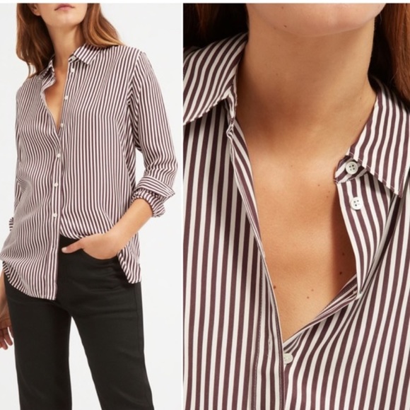 Everlane Tops - Everlane Clean Silk Relaxed Button Up Shirt Women Size 6